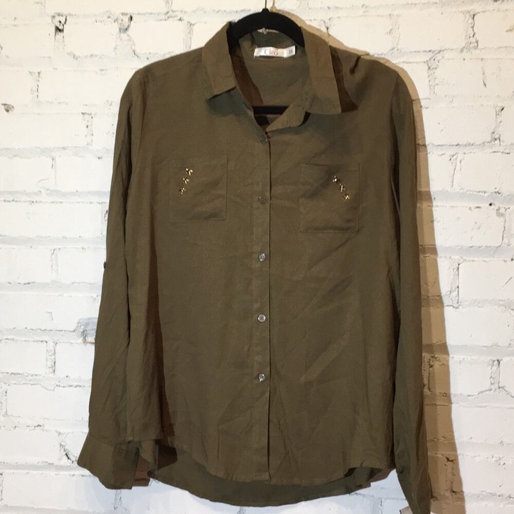 Army Green shirt long sleeves NEW Size 2X